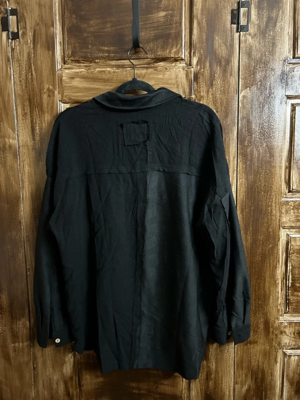 Umgee Black Long Sleeve Button Front Blouse - Picture 4 of 8